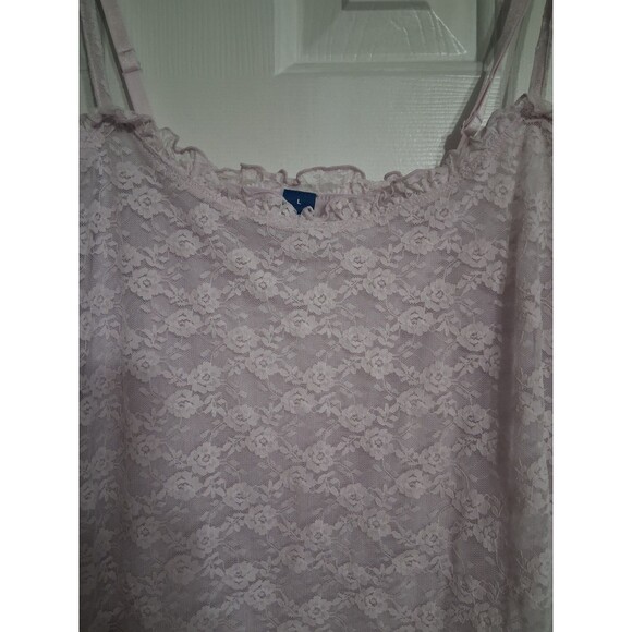 NWT Women's Old Navy Fitted Ruffle Floral Lace Cami Top Blouse Size L Lt Lilac - Picture 4 of 8